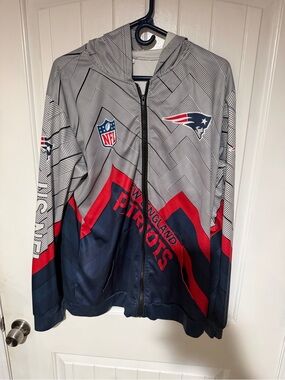 Source Unknown New England Patriots Navy, Red & White Full-Zip Windbreaker
